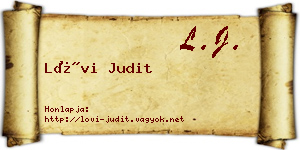 Lövi Judit névjegykártya